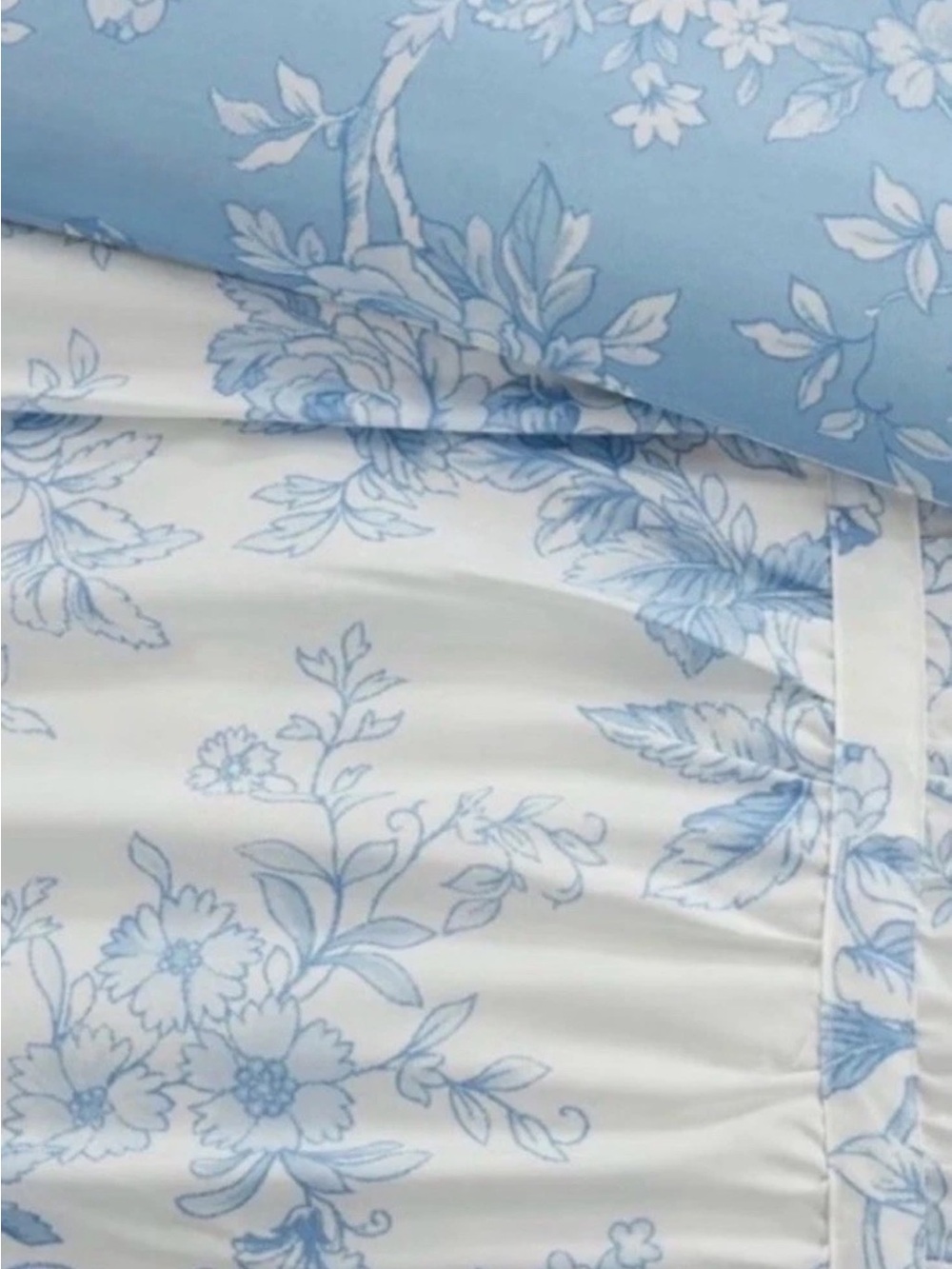 Armoire Collection Blue ~ Twin/Twin XL Toile Floral Comforter - Picture 4 of 10